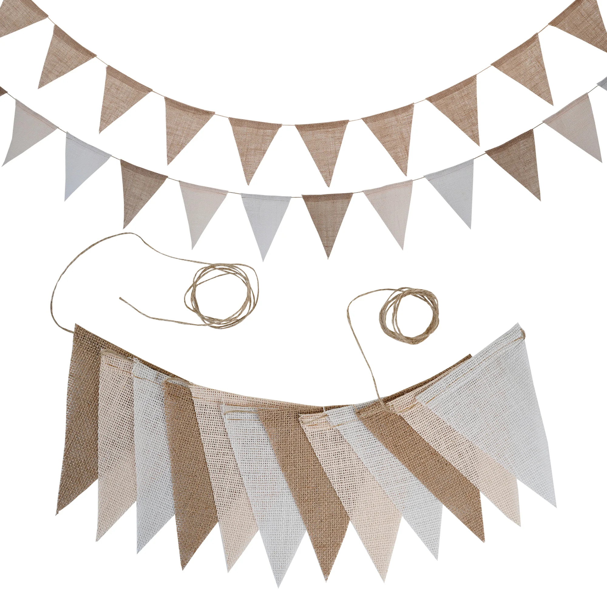 12 flagi/13 flagi flagi proporczyków Hessian dekoracje weselne trznadel Vintage rekwizyt do zdjęcia banery strona główna Baby Shower karnawałowa girlanda