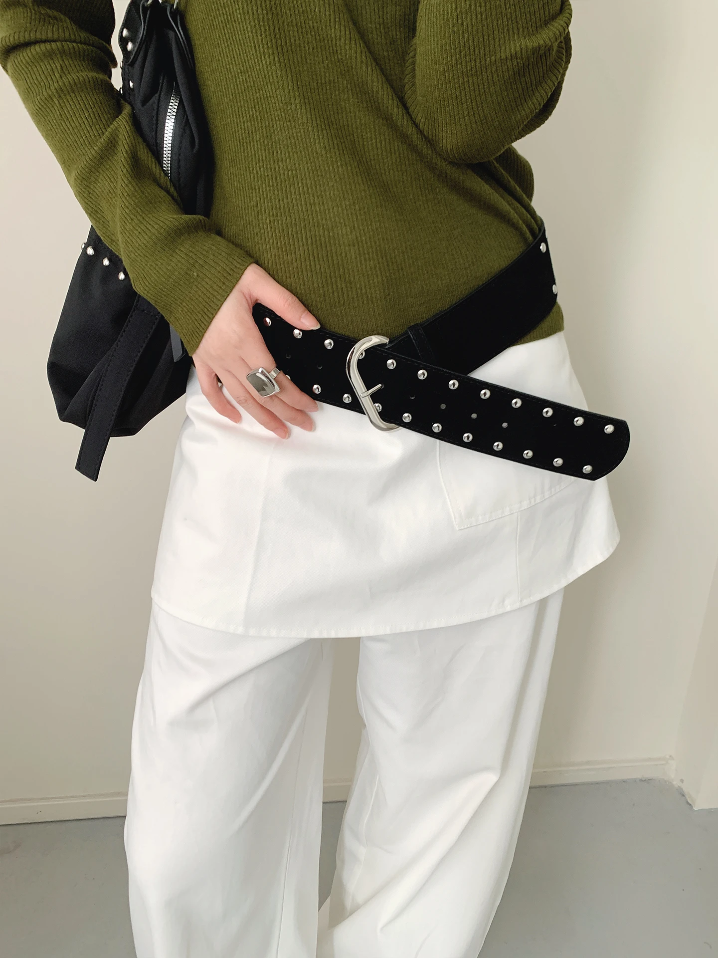 Ceinture large en daim style c - Leather Work Jeans avis et prix