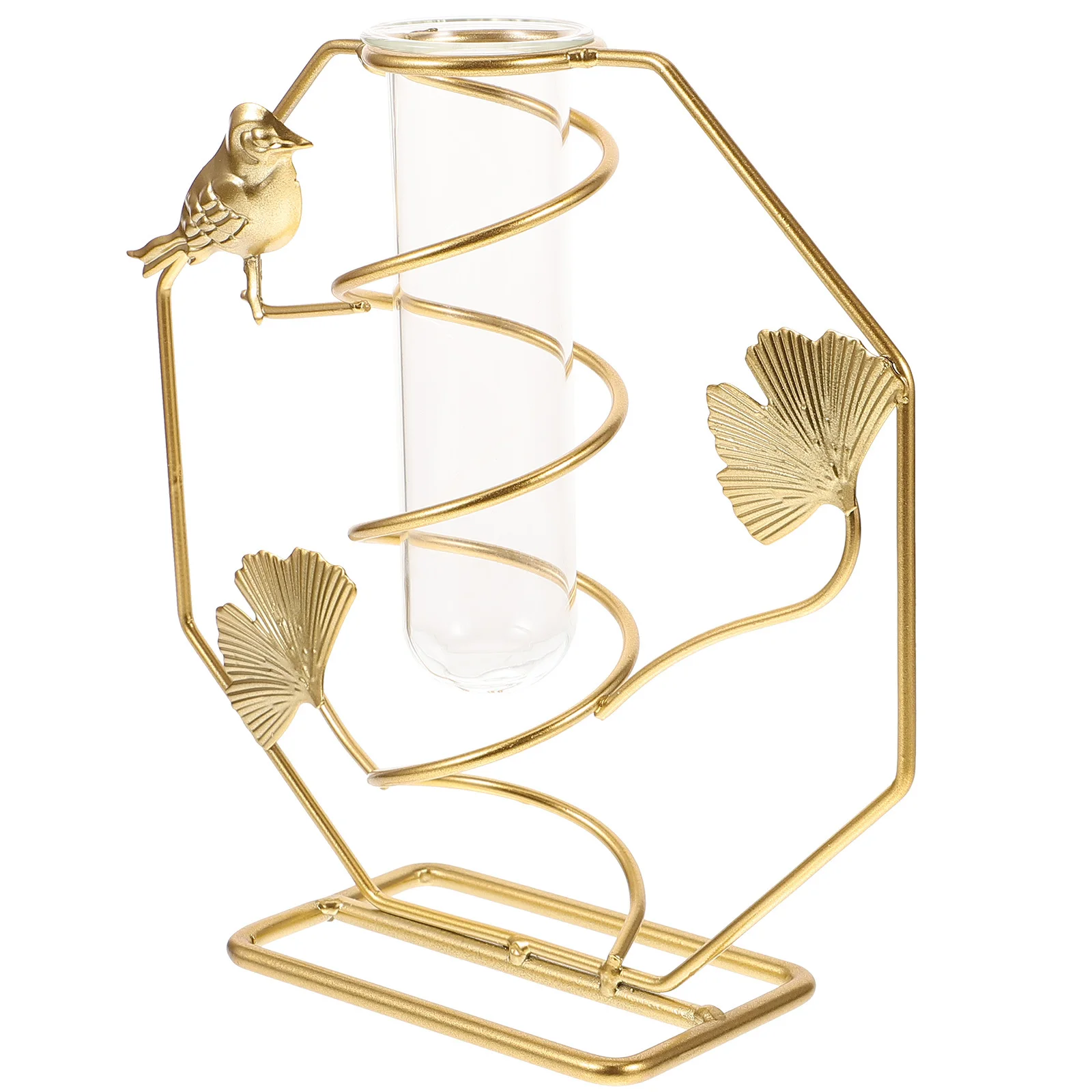 

Floral Stem Vase Metal Home Glass Commemorative Flower Arrangement Decor Golden