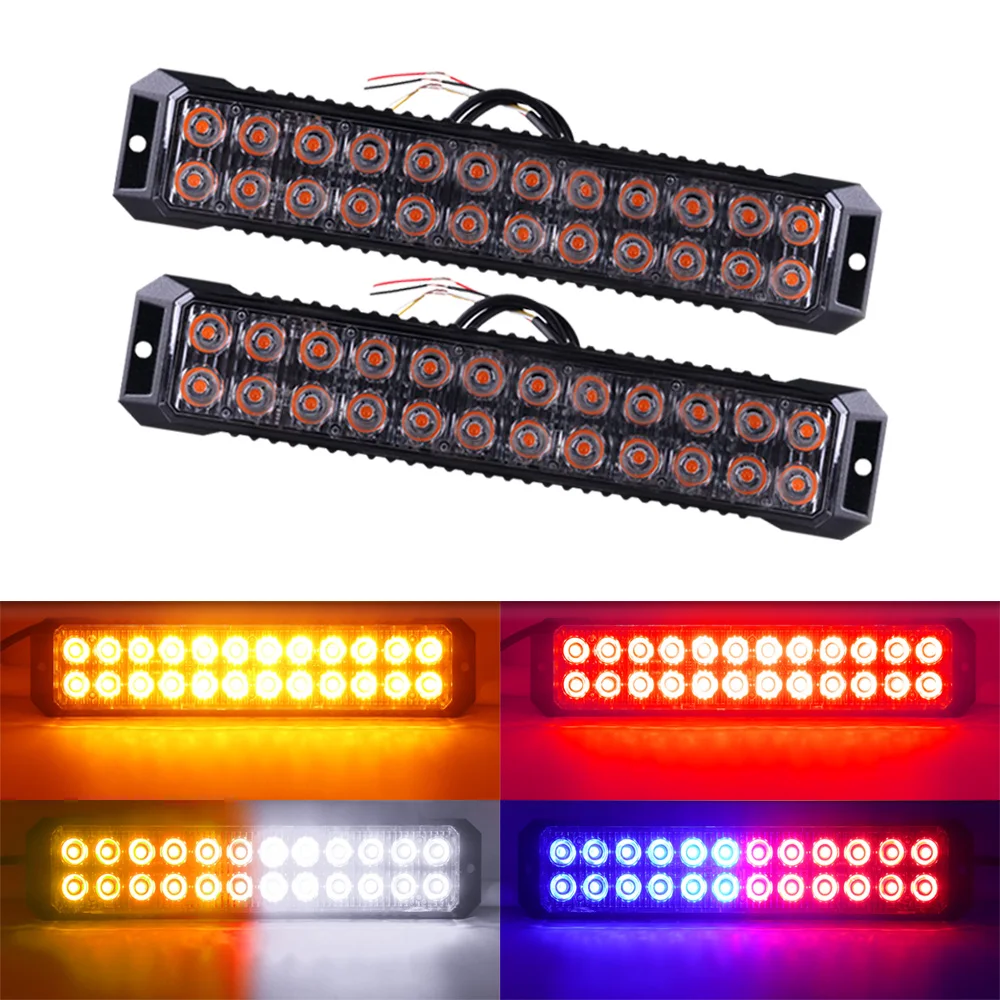 

24 LED Strobe Light Flash Warning Signal Beacon Guide Strips LED Light Strips Car Emergency Signal Lamps for Motorcycle Truck