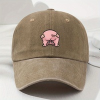 Cute pink pig print unisex baseball cap - urban street style hat, suitable for outdoor sports and casual wear