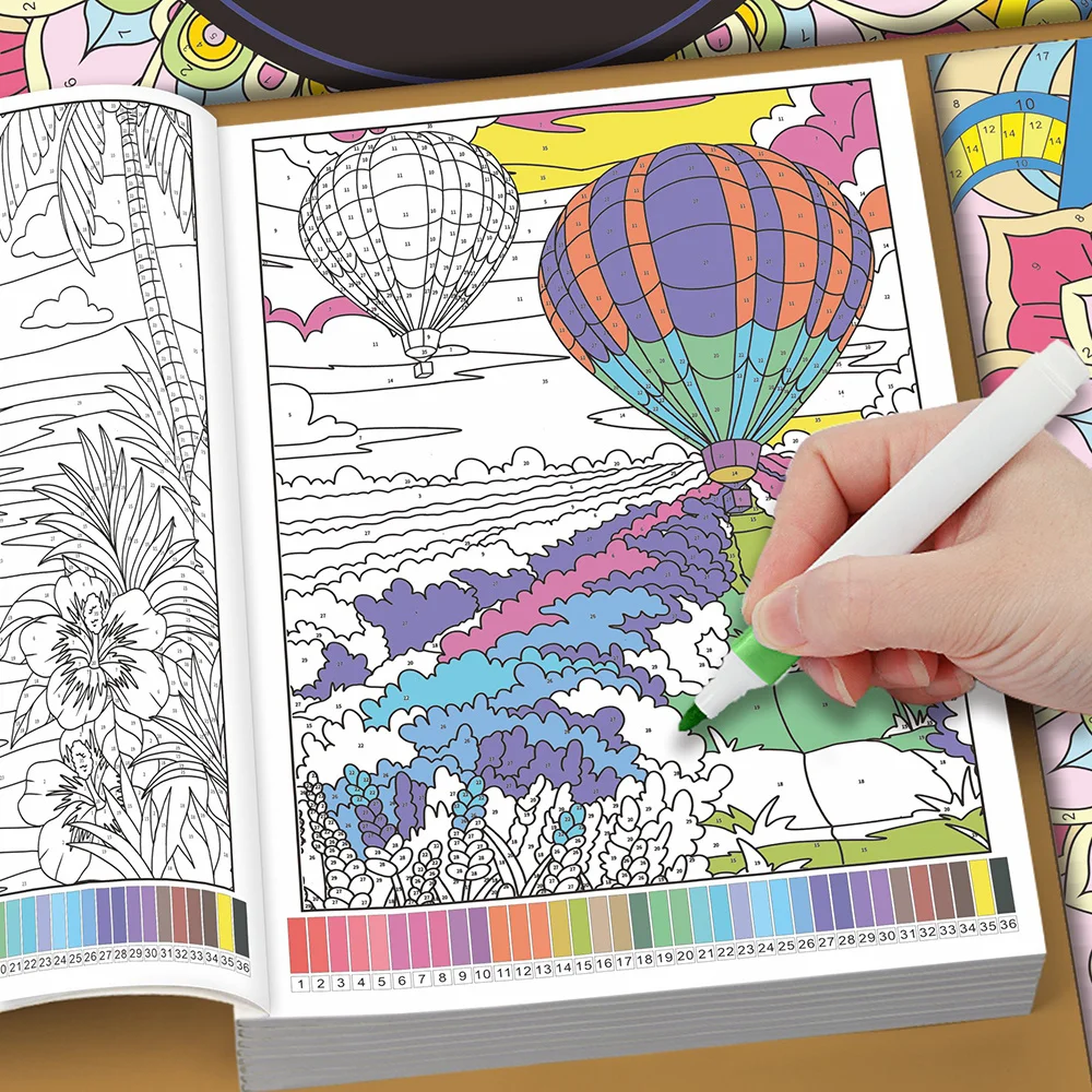 Flower Nature Animal Color By Number Book for Adults, Intric
