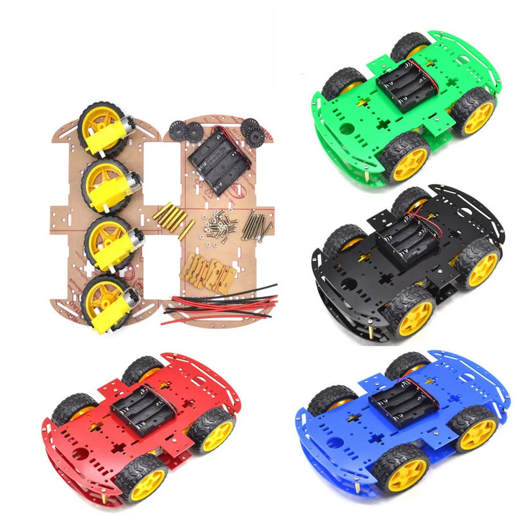 Precision-Controlled Smart Car Chassis Kit for Arduino with Encoder Gearmotor Support and Expandable Electronics Layout