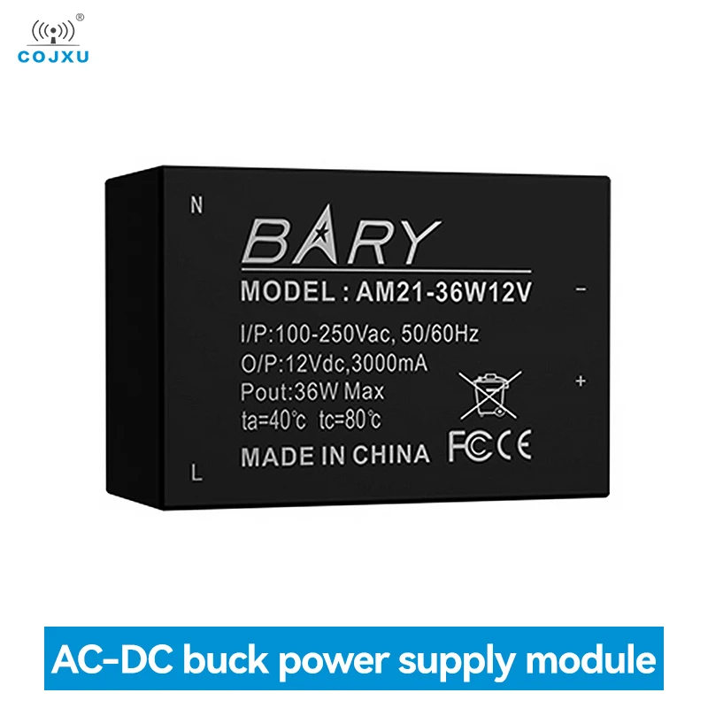 

AC-DC Isolated Step-Down Module Power Supply 24V COJXU AM21-36W12V Shell Protection Power Module Ultra-Small Size 100-250V