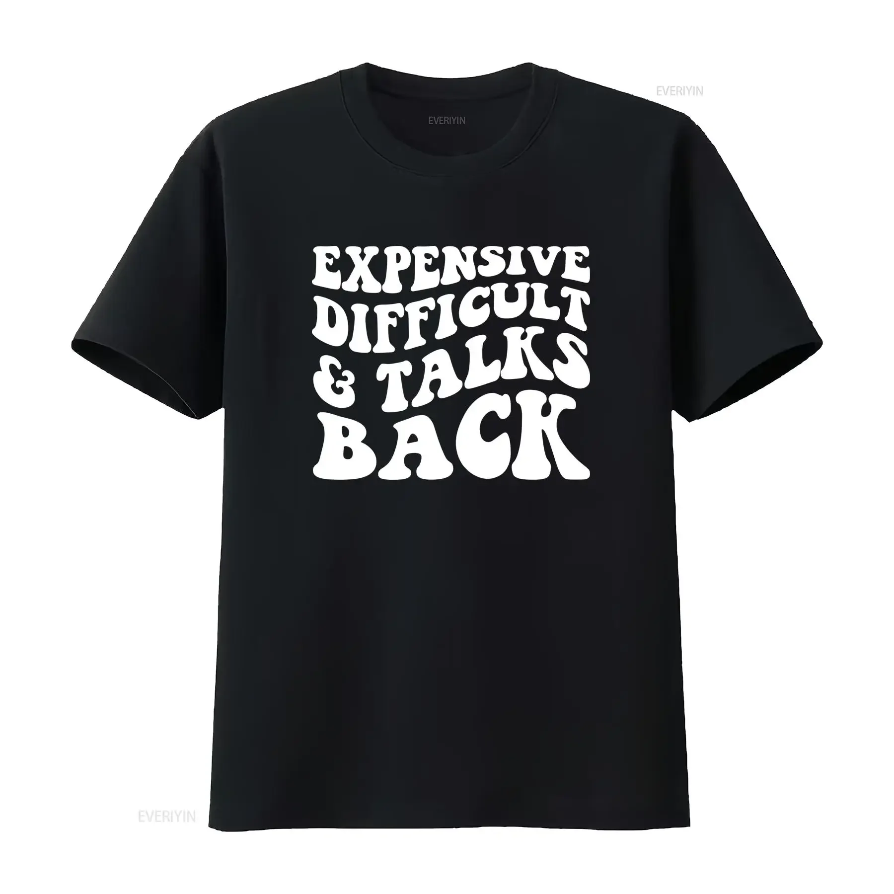 Retro Groovy Funny Slogan Expensive Difficult Talks Back Print Casual T Shirt vintage Washed Soft Stylish designer clothes