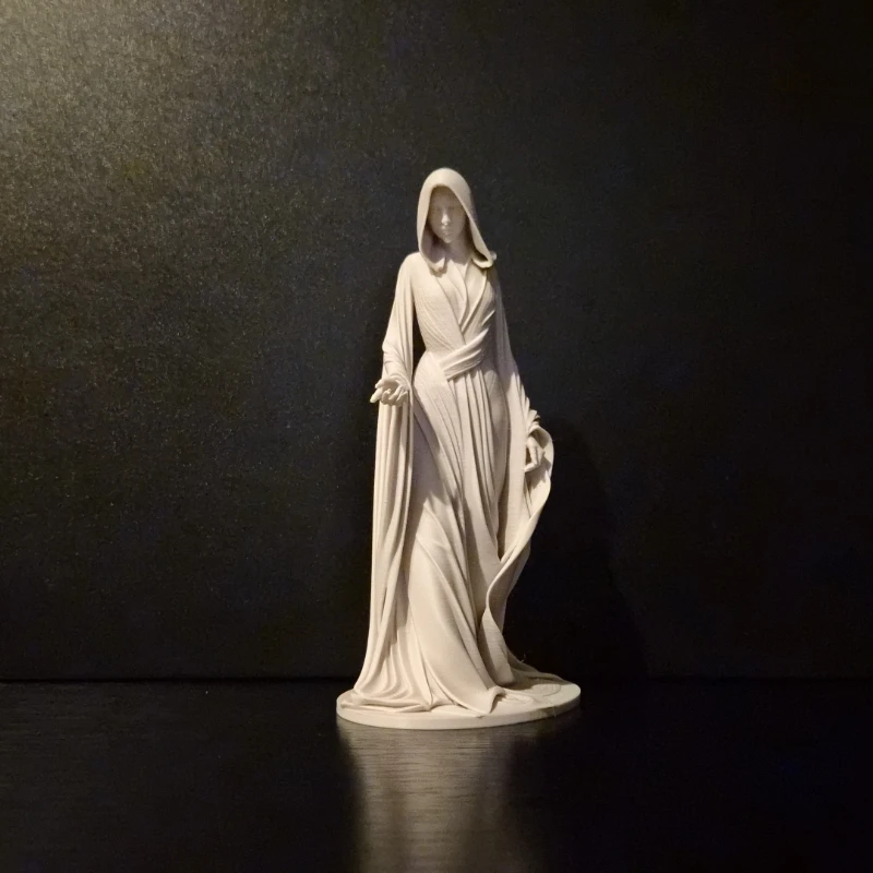 Gotische Geistermädchen-Skulptur - Flüsternde Kapuzenkleid-Figur, Gotische Heim- und Büro-Bücherregal-Dekoration, Atmosphärische Statue
