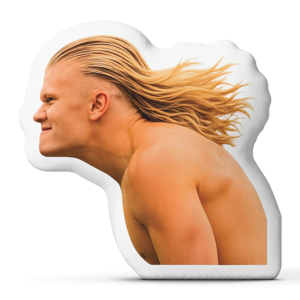 Erling Haaland Shaped Pillow Soccer Player Cushion Football Throw Pillow Stuffed Sofa Home Decor Gift for Sports Fans