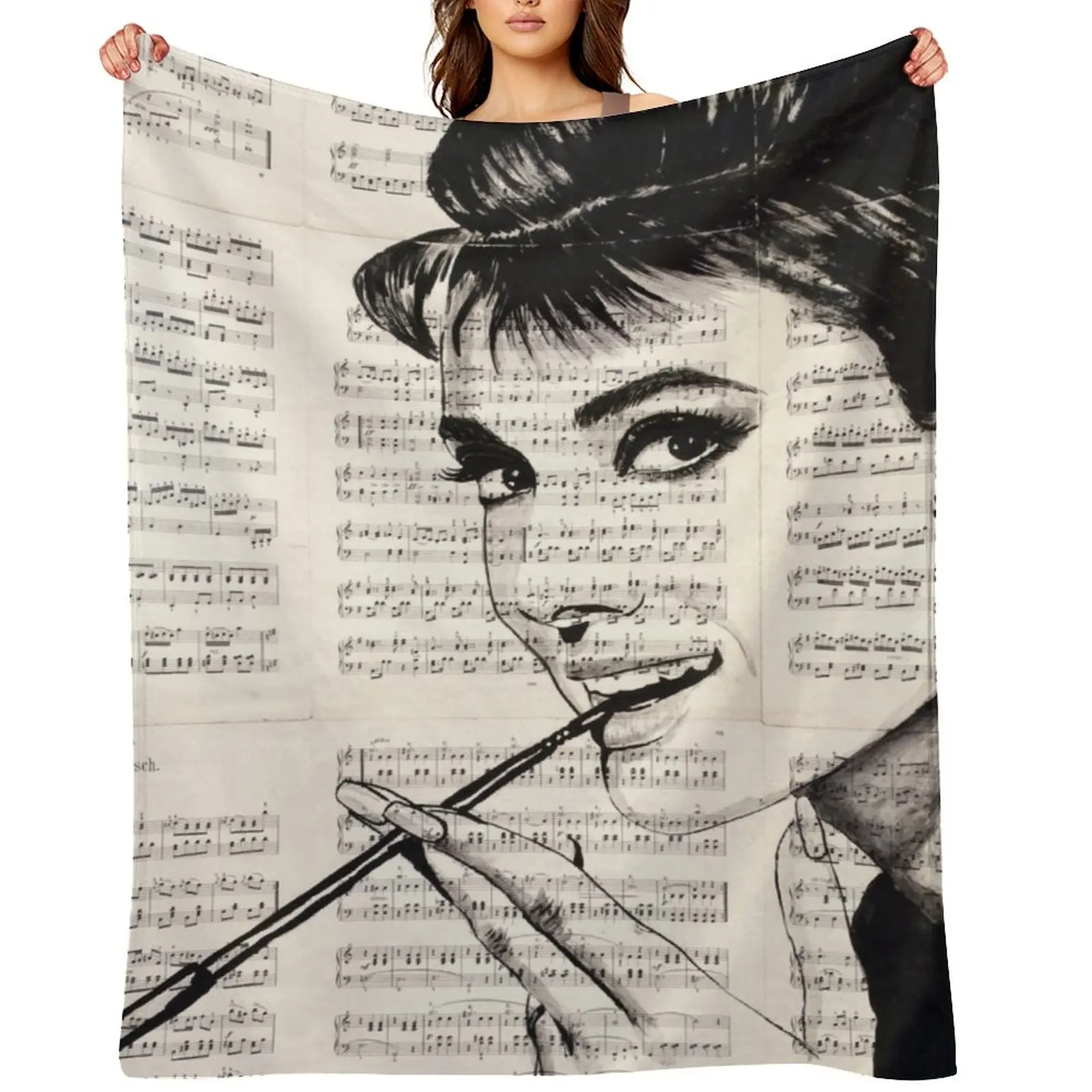 

Audrey Hepburn Throw Blanket Travel Giant Sofa Blankets For Bed Soft Beds Blankets