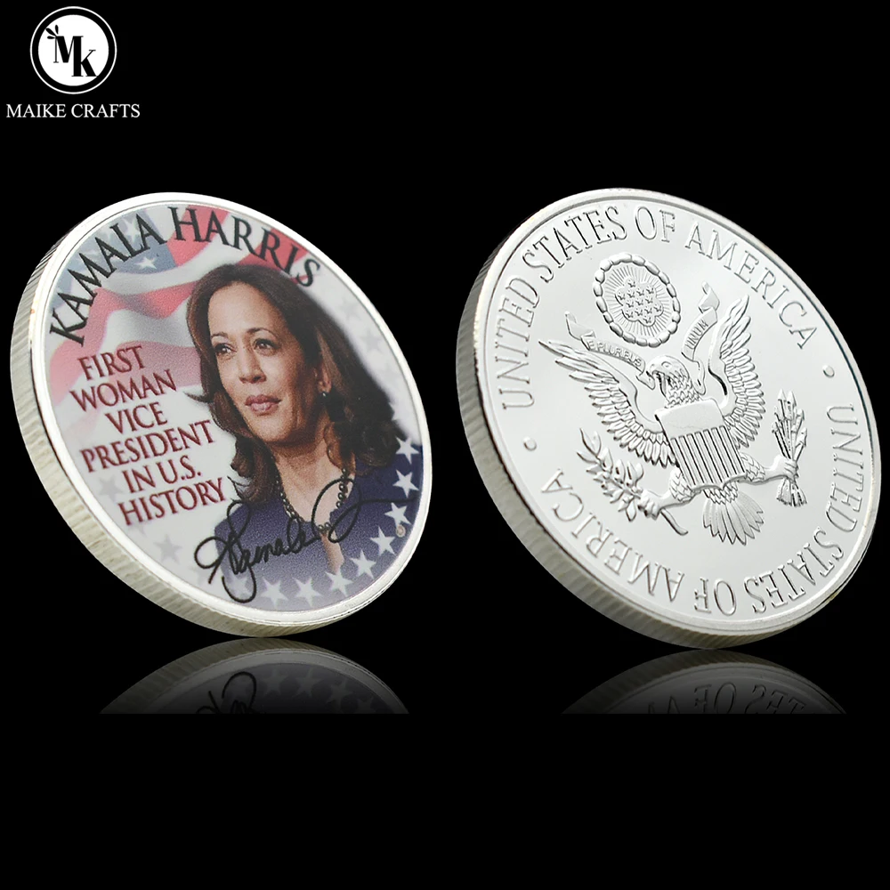 2024 US President Kamala Harris Commemorative Coin Metal Medallion Crafts Challenge Coin Collection Fans Gift