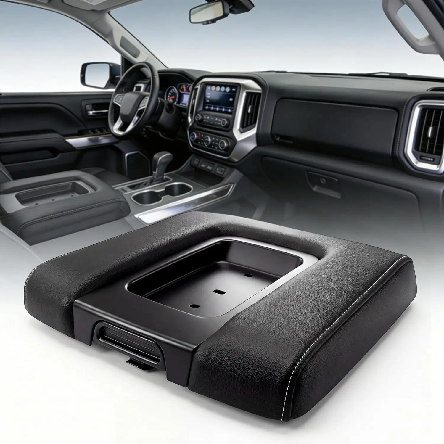 

Center Console Armrest Lid Black Replacement 22881398 Compatible with Silverado Sierra Tahoe Yukon Escalade