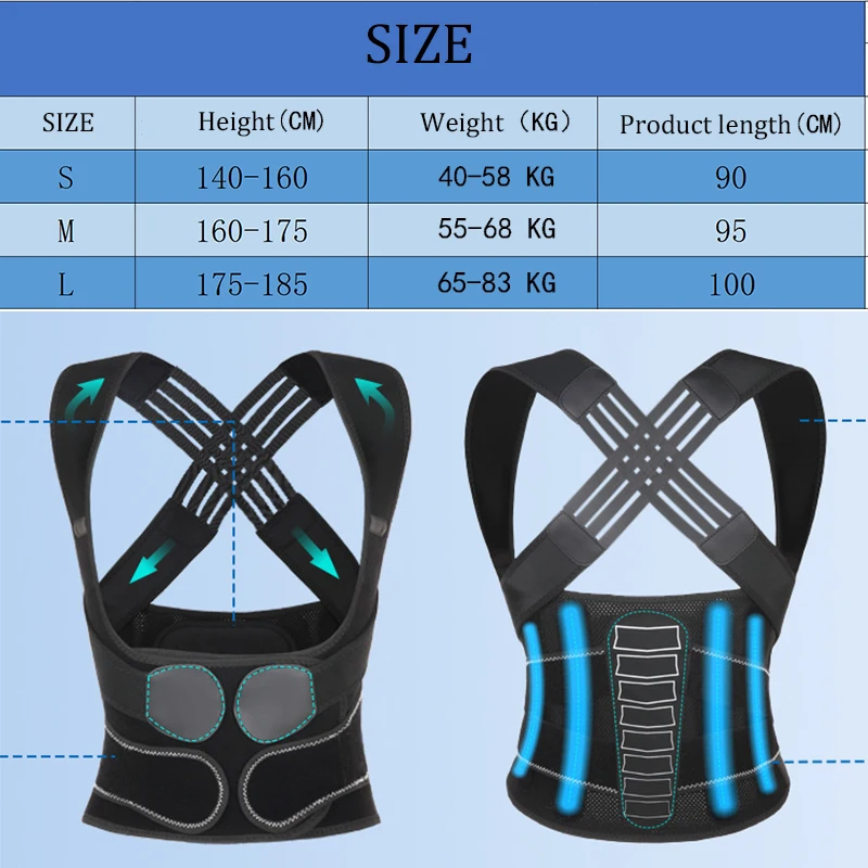 Posture Corrector for Women and Men, Adjustable Shoulder Posture Brace, Back Straightener Posture, Used for Middle Upper Spine