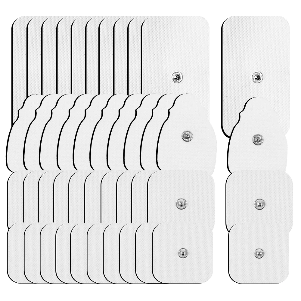 TENS Unit Replacement EMS Pads Latex Free Electrodes Compatible With Muscle Stimulator Use 3.5mm Button Connector Lead Wires