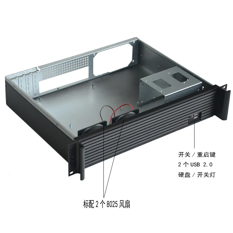 2U350 Rack Mount Industrial Server Case Aluminum Front Panel KTV Surveillance Storage Video Recording Chassis