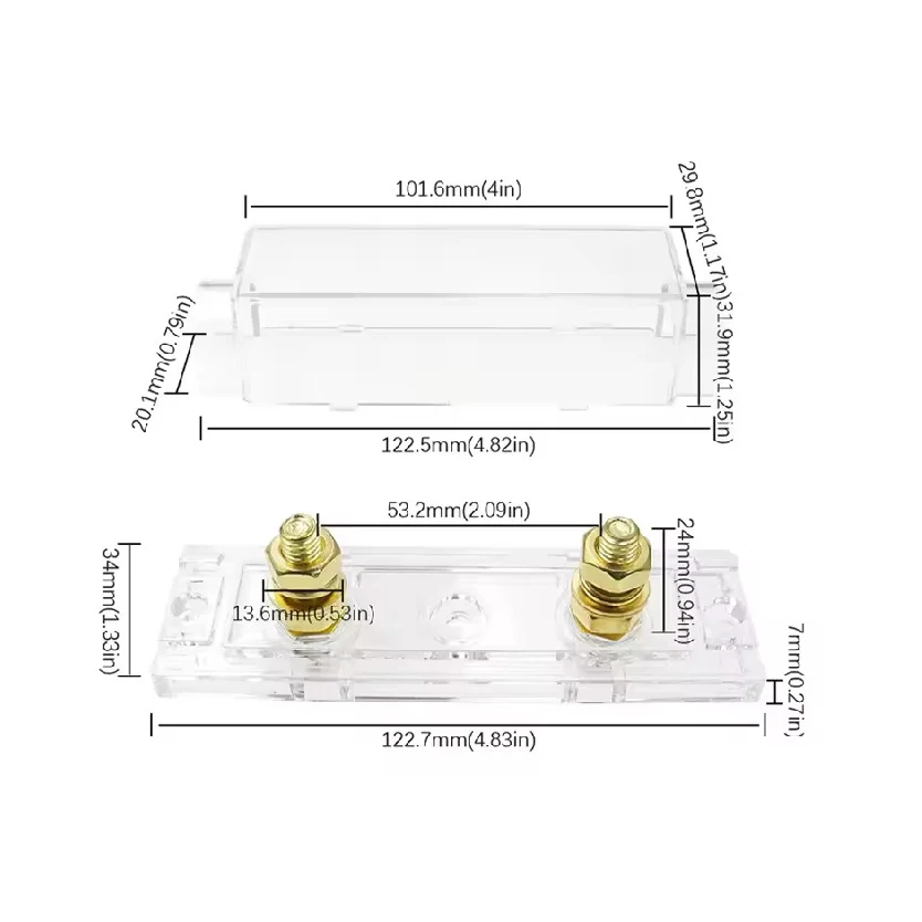Bolt-on Installation Type ANL Car Fuse Box with AMP Fusible Fuse 30 40 50 100 125 150 250 300 400 500A  Automotive Fuse Holders