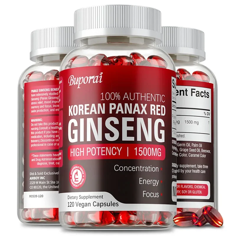 

Korean Red Panax Ginseng Supplement - Enhance Energy, Relieve Fatigue, Boosts Stamina & Performance, Immune Support