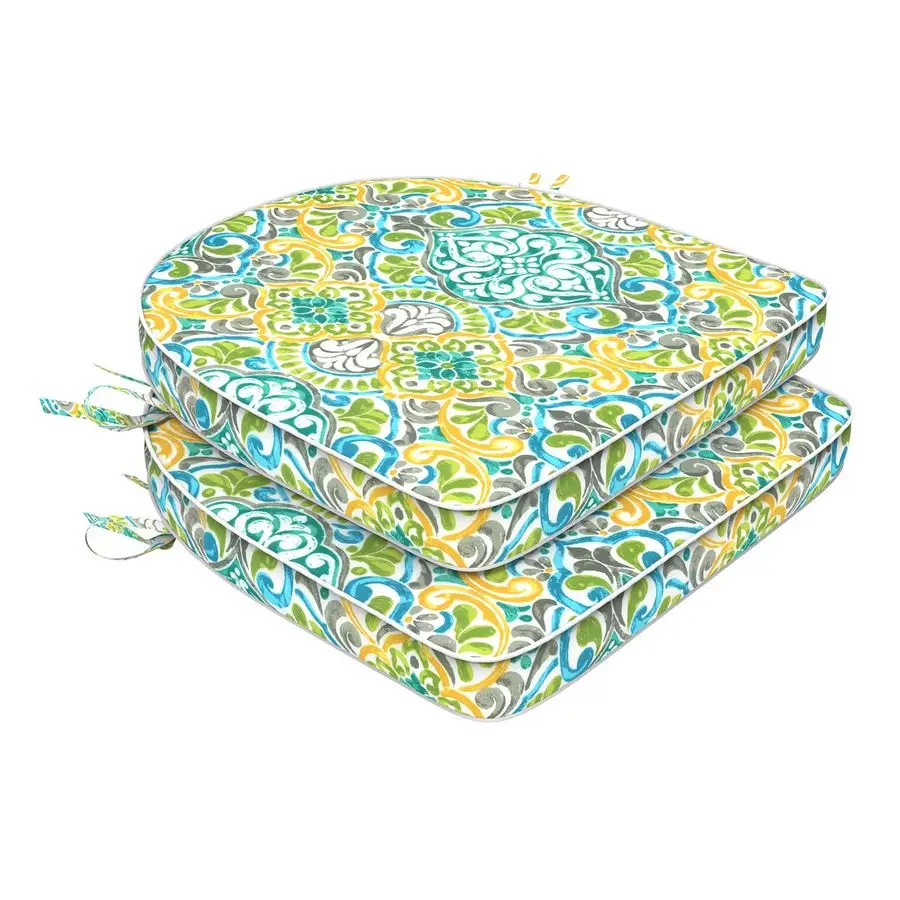 

Комплект из 2 подушек для стульев, 19x19x2 дюйма, водоотталкивающие и устойчивые к выцветанию подушки для сидений для патио и обеденных столов, с ремешками для крепления, для использования в помещении и на улице.