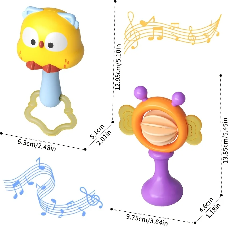 Babyrammelaar klinkend speelgoed |   Duurzaam ABS-materiaal |   Verbetert de fijne motoriek |   Ideaal voor Kerstmis, Halloween, Verjaardagen