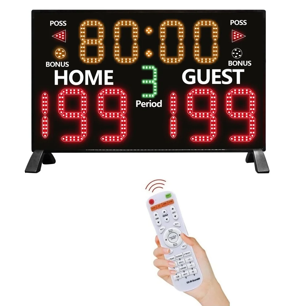 لوحة نتائج إلكترونية LED فائقة السطوع على الوجهين مكونة من 11 رقمًا لسطح المكتب ولوحة نتائج كرة السلة الرقمية لألعاب الكرة والتدريب الرياضي #6