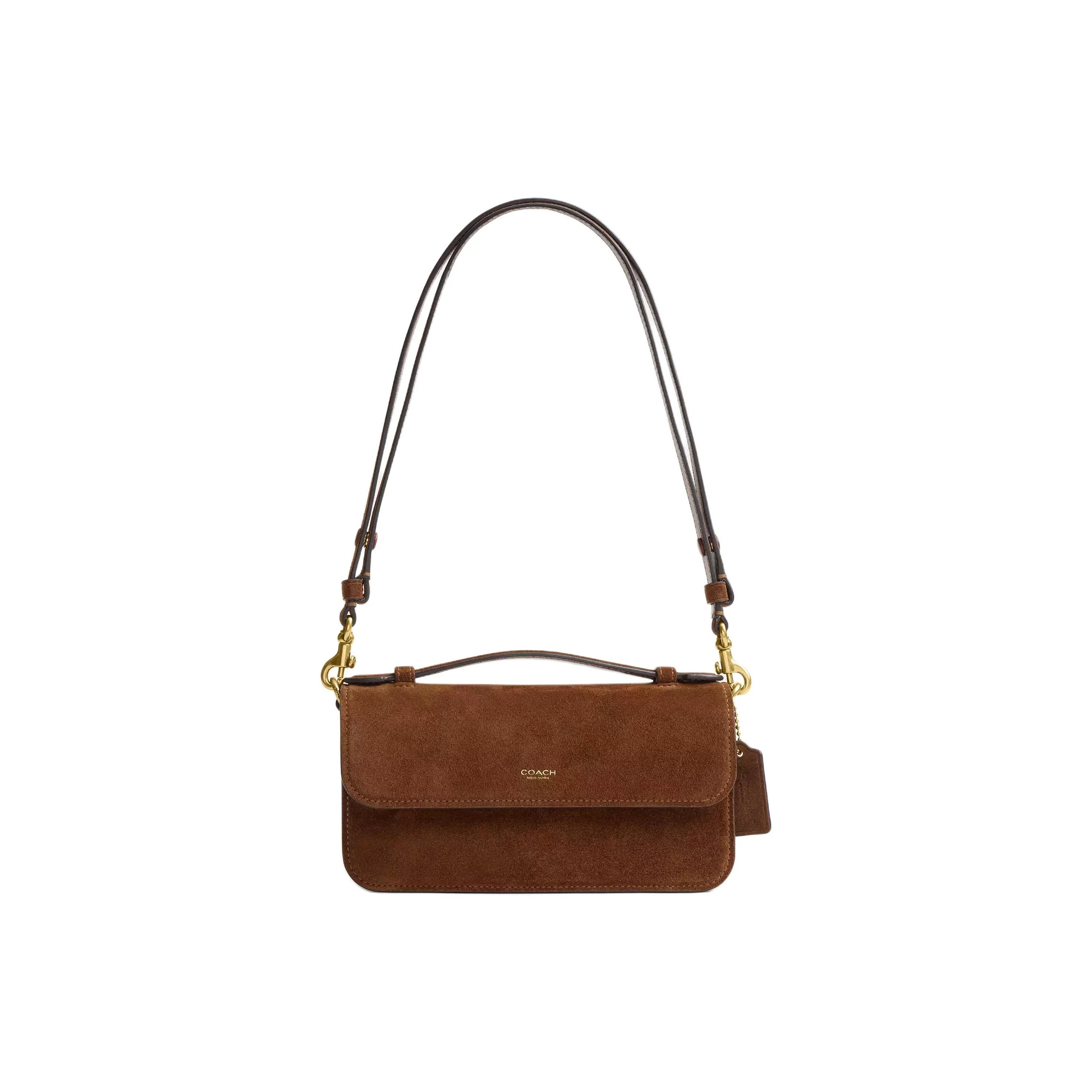 Bolso de hombro COACH de piel de becerro, bolso cruzado, bolso de mano pequeño para mujer, color latón CCY31-B4WBR
