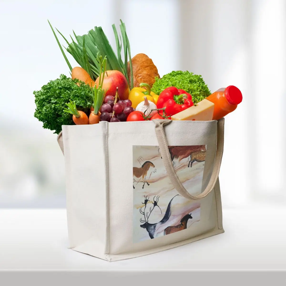 Cave art 1 Tote Bag reusable shopping bags Canvas bag tote bags men shoping bag