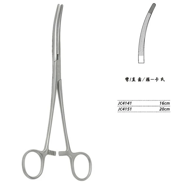 

jz Surgical Instrument 304 steel Roca type forcep Medical Vertical Tooth Hemostatic forceps curved Blood vessel Clamp Pet VET