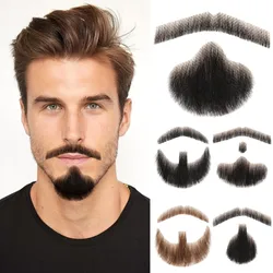 Fake Beards Thick Hair Soft Lace Based Artificial Beards Hand Tied Realistic Beards for Holiday/Costume/Stage/Party/Cosplay