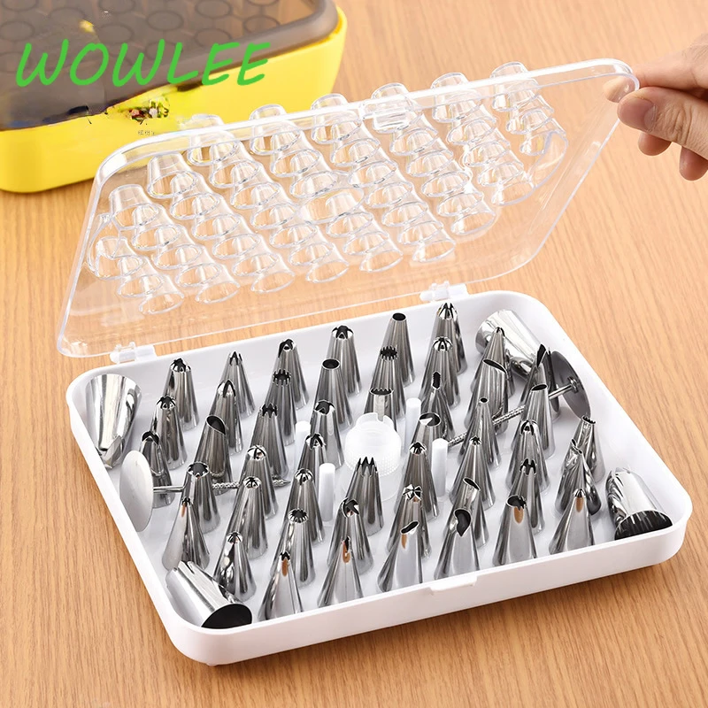 

52 PCS/Set Silicone Pastry Bag Tips Kitchen DIY Icing Piping Cream Reusable Bags Nozzle Set Cake Decorating Tools