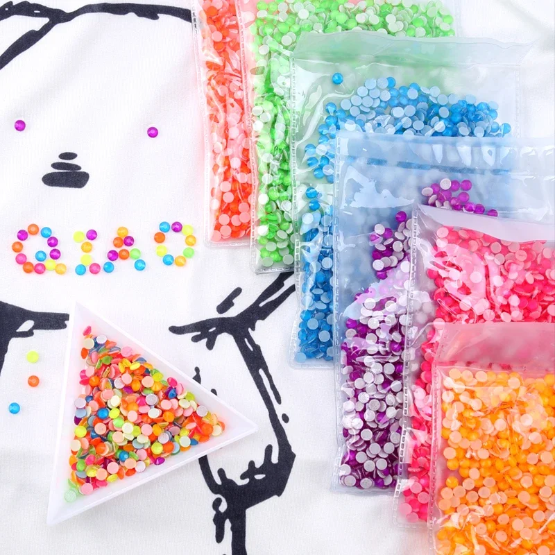 QIAO SS6-SS30 Glas-Strasssteine zum Aufbügeln, Nachtleuchtende Neon-Strasssteine ohne Heißfixierung, Glitzerkristalle für Kleidungsdekorationen – Detail 8