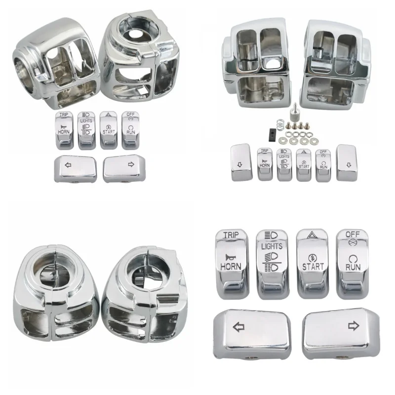 Motorcycle Handlebar Control Switch Housing & Switch Button Caps Cover For Harley Dyna Sportster XL1200 883 Iron Softail Fat Boy
