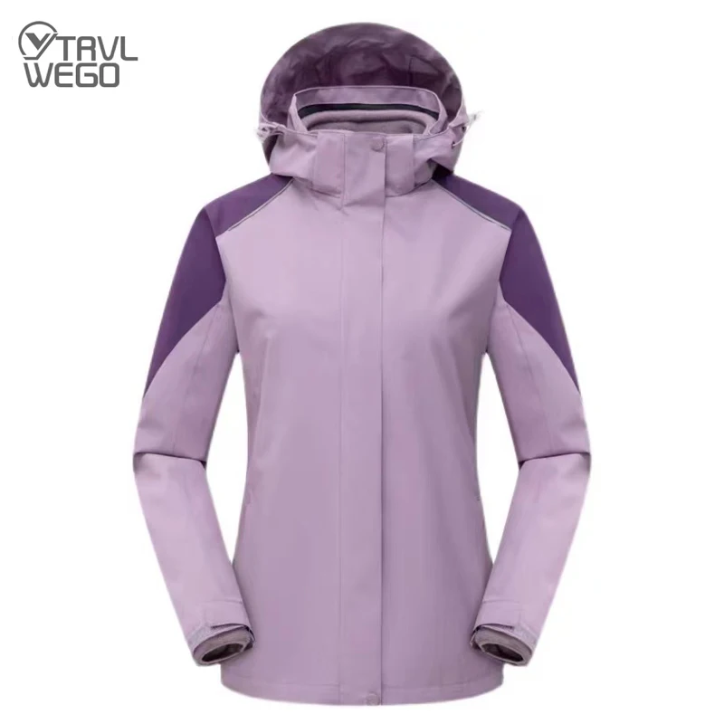 TRVLWEGO Men Women 2 In 1 Jacket Camping Hiking -10 Degree Keep Warm Waterproof Windproof Outdoor Skating Skiing Trekking Coat