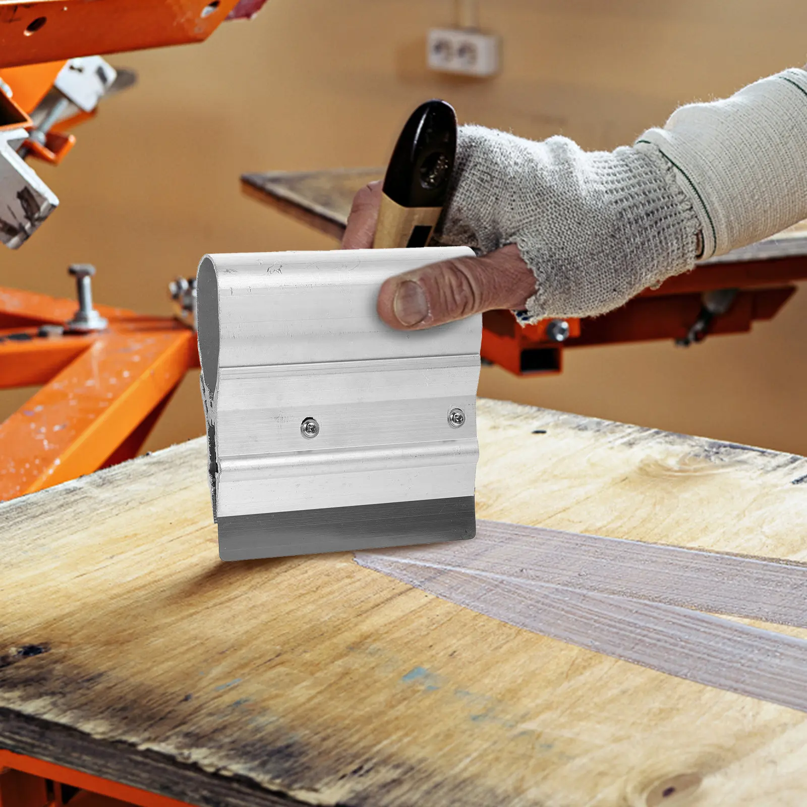 Heavy-Duty Stainless Steel Printing Squeegee Screen Printing Scraper Ergonomic Lightweight Design No-Burr Surface Easy Handling