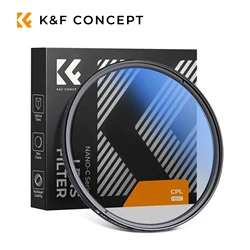 K&F CONCEPT CPL Filter Circular Polarizer Filter 37/40.5/43/46/49/52/55/58/62/67/72/77/82mm HD Slim Multi-Coated Camera Filter