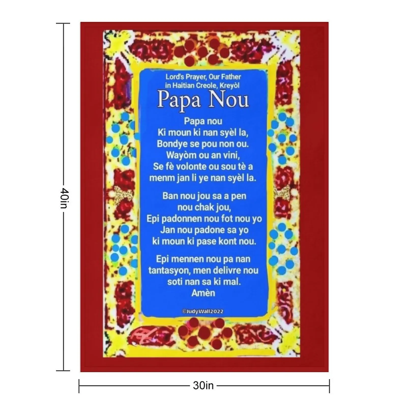 Haitian Creole, Lord's Prayer, Our Father, Papa Nou Throw Blanket Designers valentine gift ideas For Baby Blankets