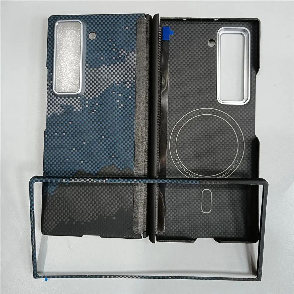 

Genuine Aramid Carbon Fiber Magsafe Case For Samsung Galaxy Z Fold SE W25 Hinge Magnetic Back Cover