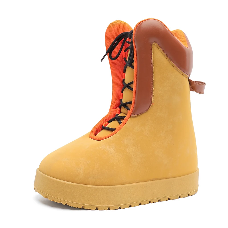 

Winter New Men Keep Warm Boot Mens Fashion Casual Couple Unisex Snow Shoes Women Platform Ankle Lace-up Big Head Toolin Boots ﻿
