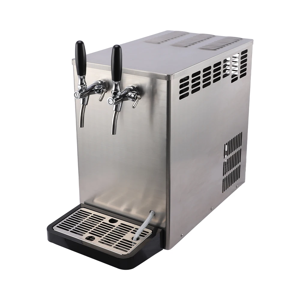 Table Beer Cooler Dispenser 2 Faucet Draft Beer Machine SS304 Beer Kegerator Dispenser