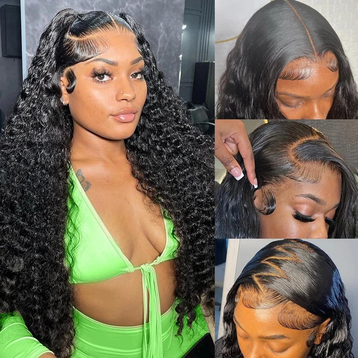 30 42-дюймовые глубокие волны 13x6 Парики из натуральных волос на кружеве спереди 250 Плотность вьющихся 100% человеческих волос 13x4 HD Парики на шнуровке для женщин