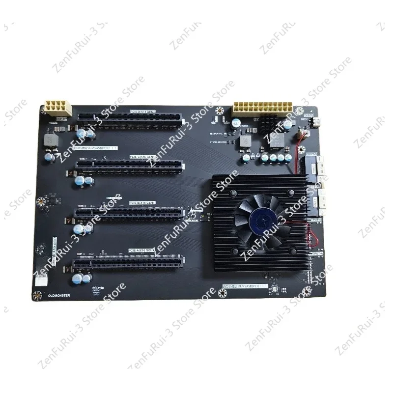PCIe4.0 expansion baseplate four card GPU dual card slot spacing PEX88080/PEX88096 core