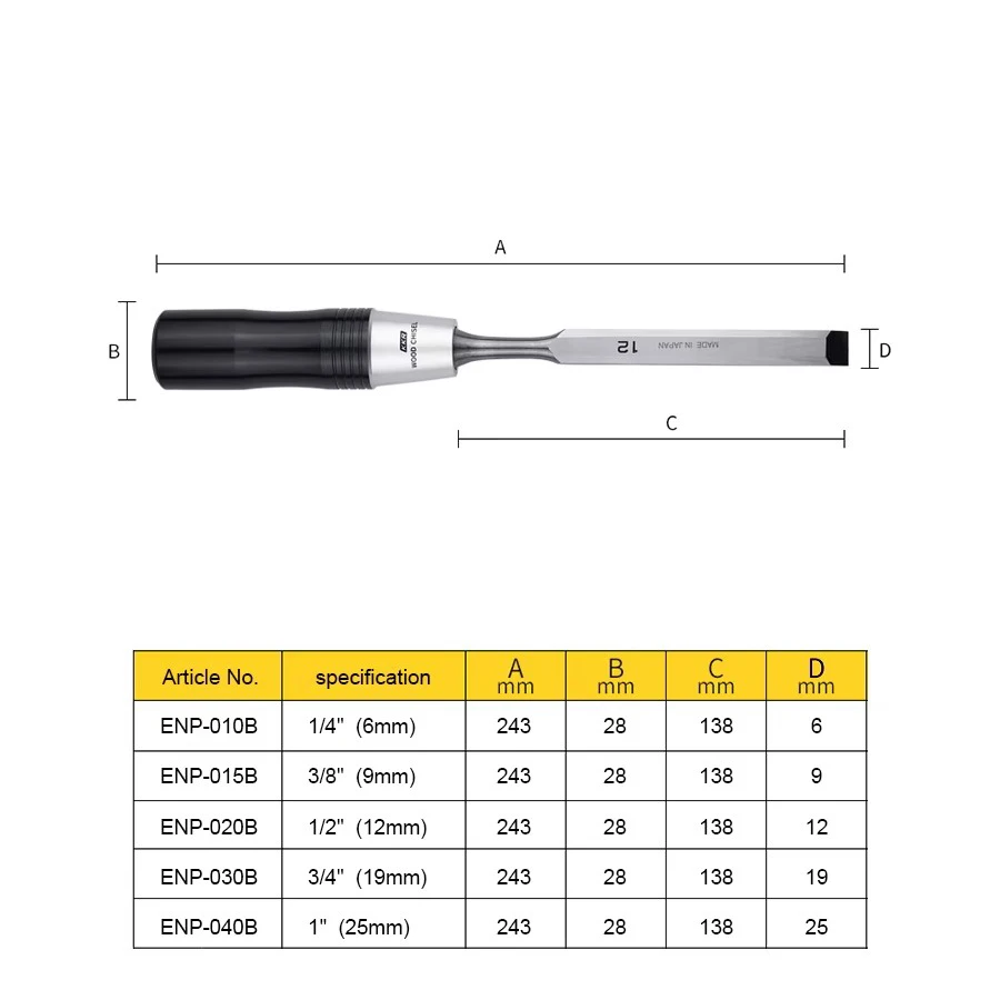 KAKURI 5Pcs Multifunctional Wood Chisel Sets with Storage Bag Woodworking Cutter Carving Chisel Kit Hand Tools ENP-5S