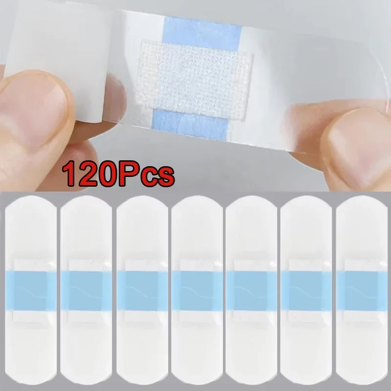 120pcs PU Transparent Waterproof Band Aid Adhesive Medical Plaster Strips Wound Care Sports Bathing