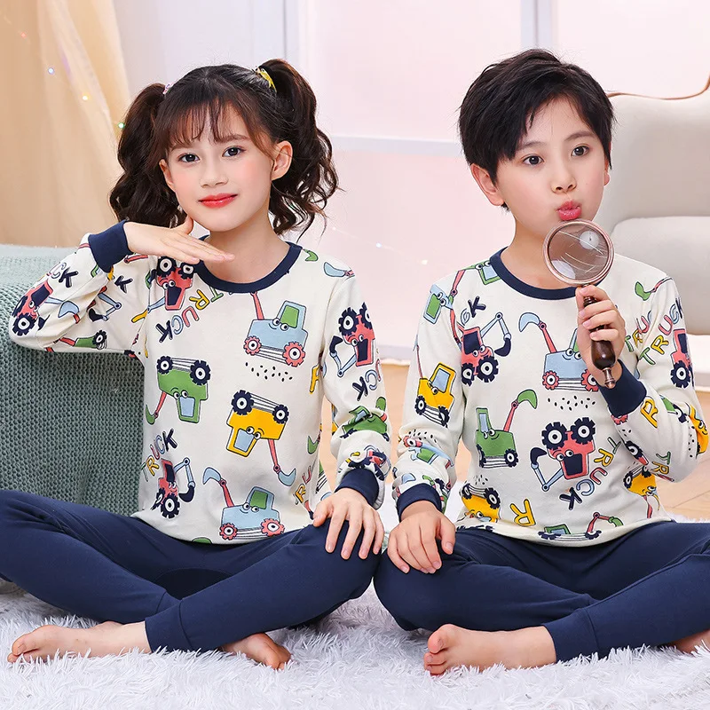 

Kids Pajamas Children Sleepwear Baby Boy Girls Pure Cotton Cartoon Pyjamas Pijamas Cotton Nightwear Homewear Clothes Night Sets