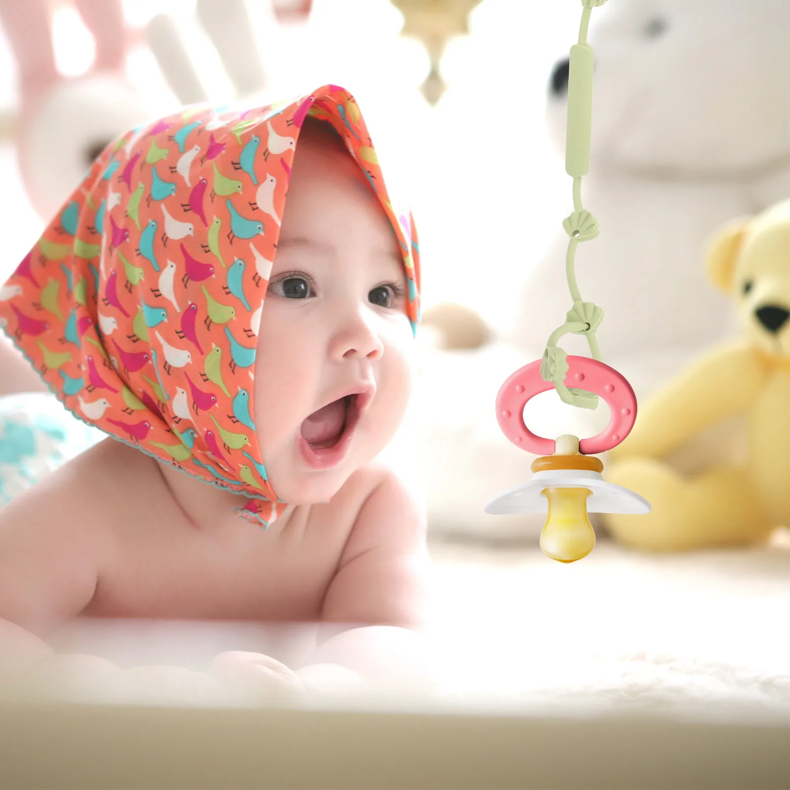 

Silicone Pacifier Strap Baby Bottle Lanyard Toy Safety Straps Stroller Leash for Toys Pacifiers Bright Colors Easily Attach to