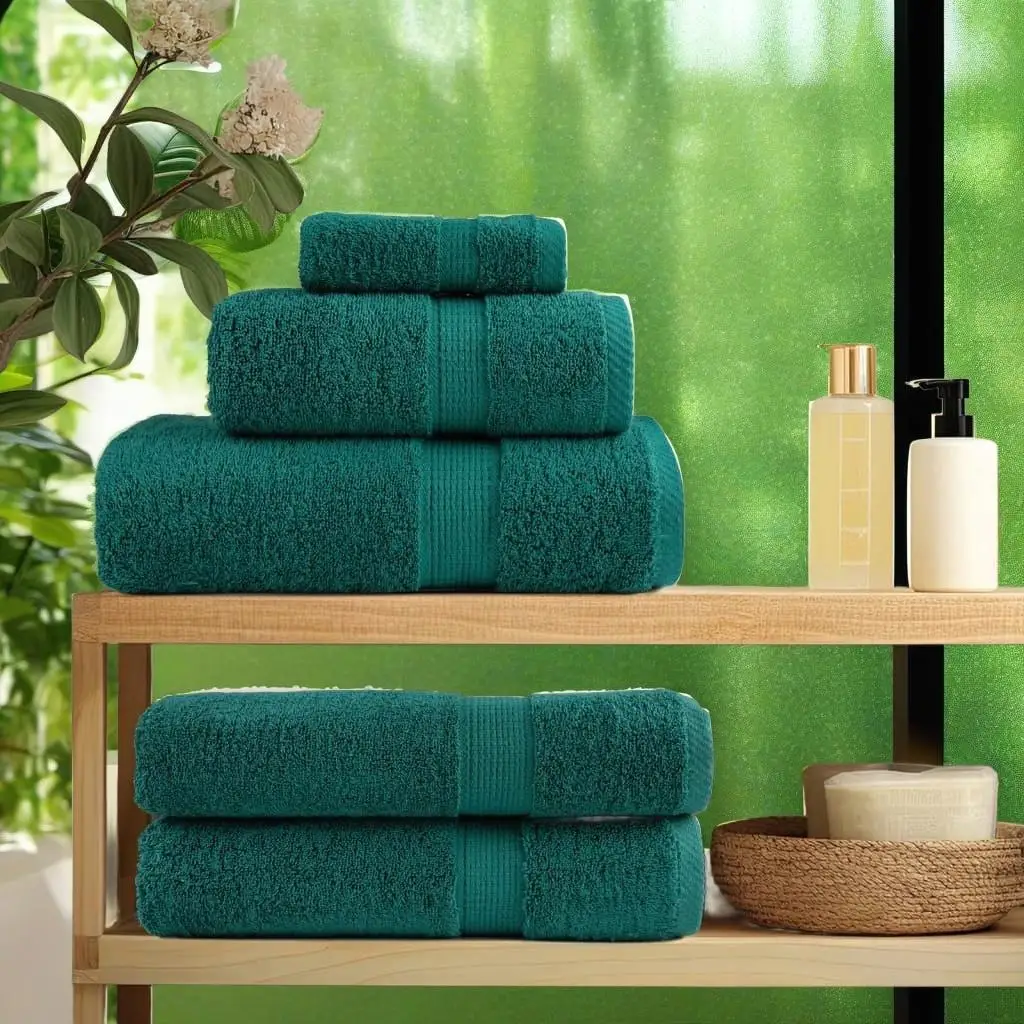 10-Pack SOLUND Premium Green Towels 100x200 cm 600 GSM - Ultra Absorbent & Soft