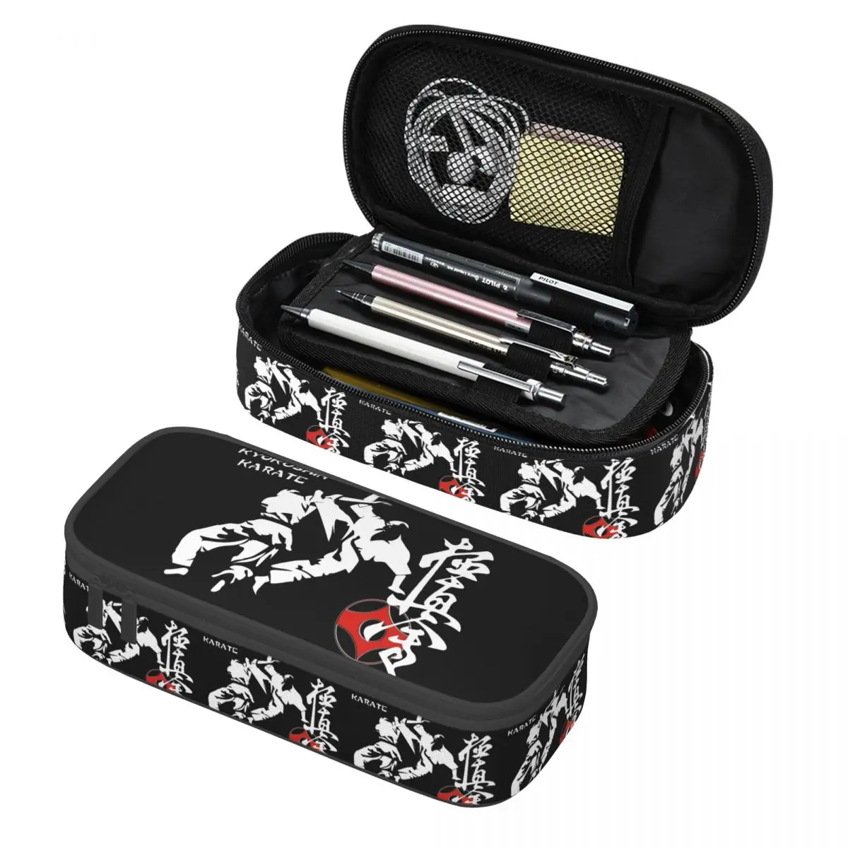 

Kyokushin Karate Bushido Values Martial Pencil Cases Pencil Pouch Storage Stationery Supplies Large Capacity Pen Box Pencil Bag