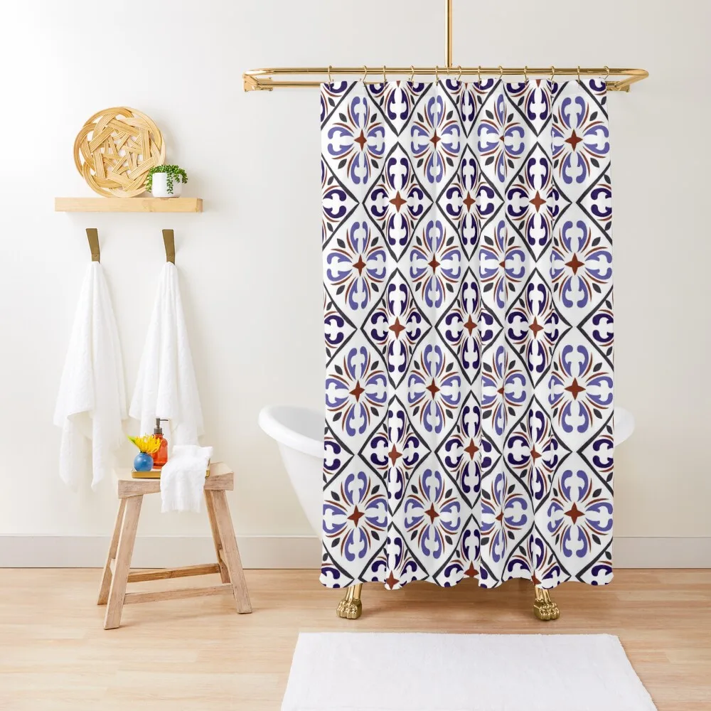 

Moroccan Tile Shower Curtain Bathroom Accessories Washable Waterproof Fabric Shower For Bathroom Bathroom Accessory Curtain