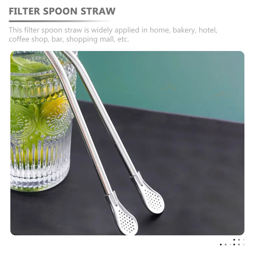 

Detachable Straw Spoon Stainless Steel Filtering Stirrer for Home Cafe Restaurant Multi-Function Reusable Kitchen Accessory