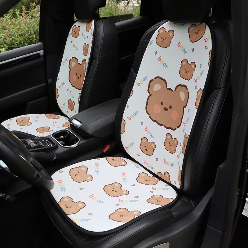 for Toyota Camry Car Cartoon Seat Cushion Cute Bear Four Seasons Universal Breathable Anti-Skid Ice Silk