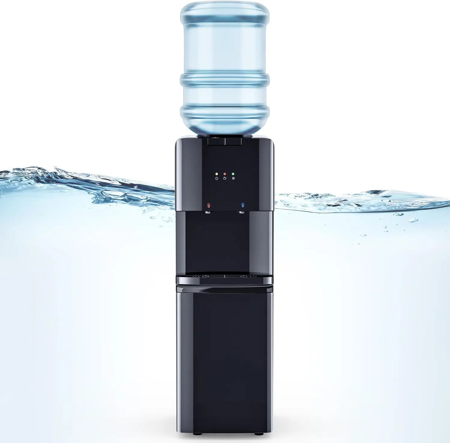 Distributeur d'eau à chargement par le haut, refroidisseurs d'eau de 3 5 gallons avec perfecp drip escalier et armoire de rangement, 3 indicateurs de température