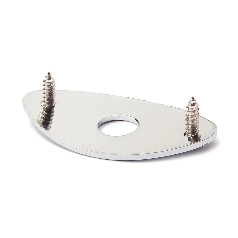 

Oval Pickup Output Input Jack Socket Plate Guitar Jack Plate Silver Metal Electric Guitar Bass Mounting Screws Durable Long