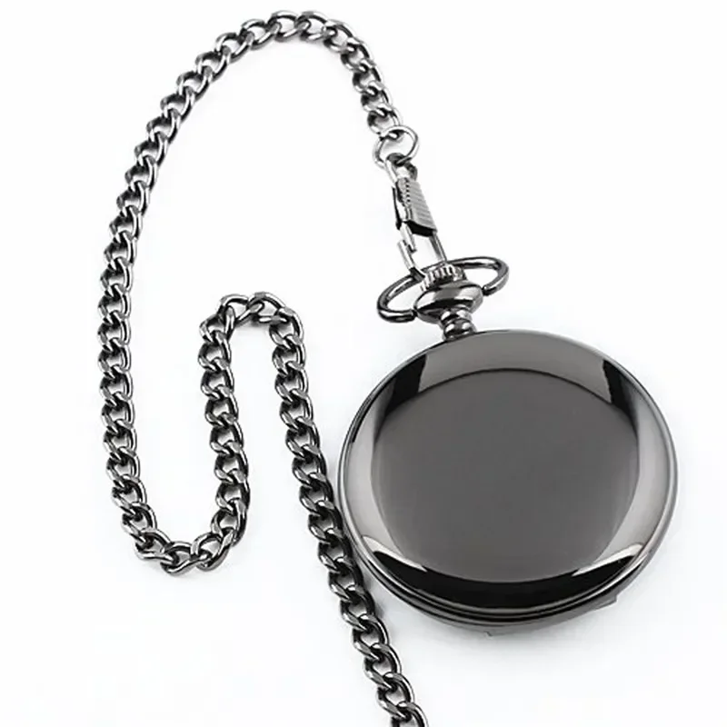 Antique Pocket Watch with To My Husband Words Full Hunter Quartz Movement Clock Arabic Number Display Pendant Chain Timepiece